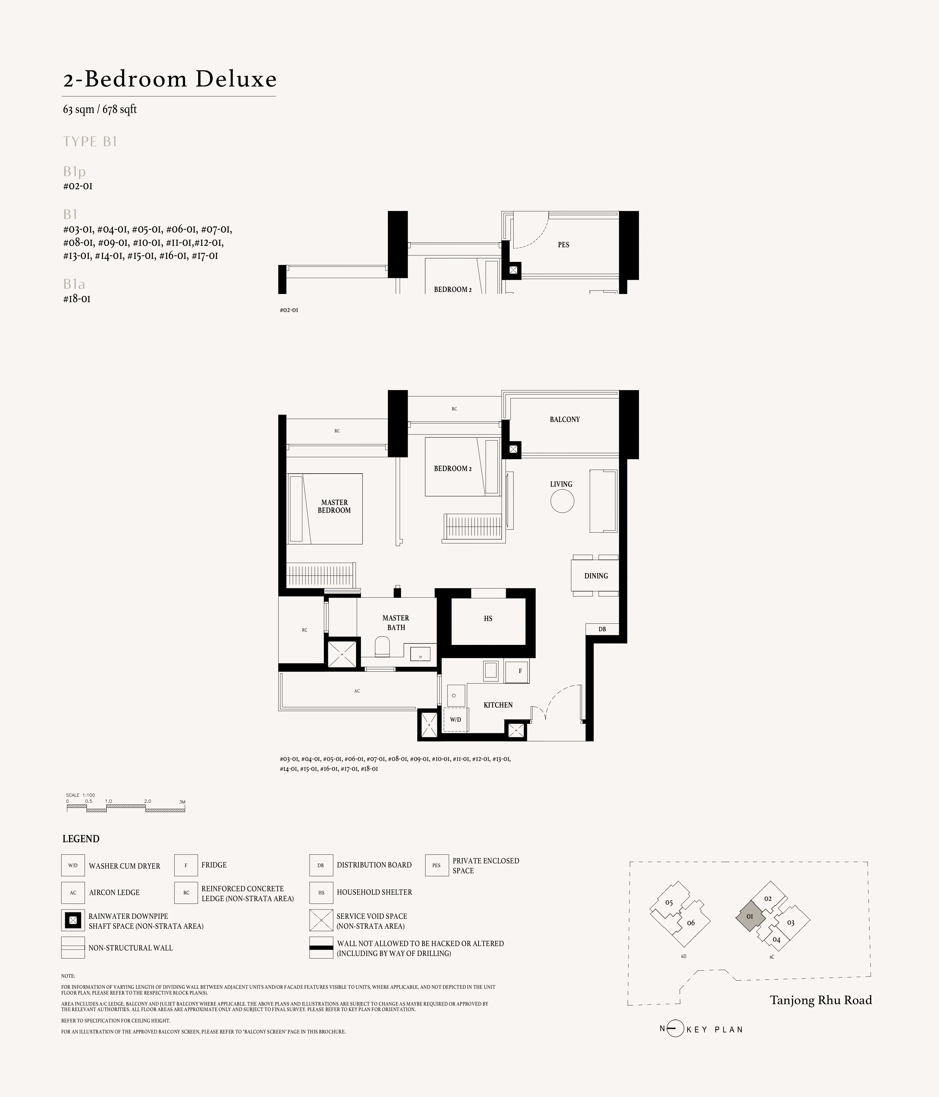 2BR Deluxe B1 Floor Plan