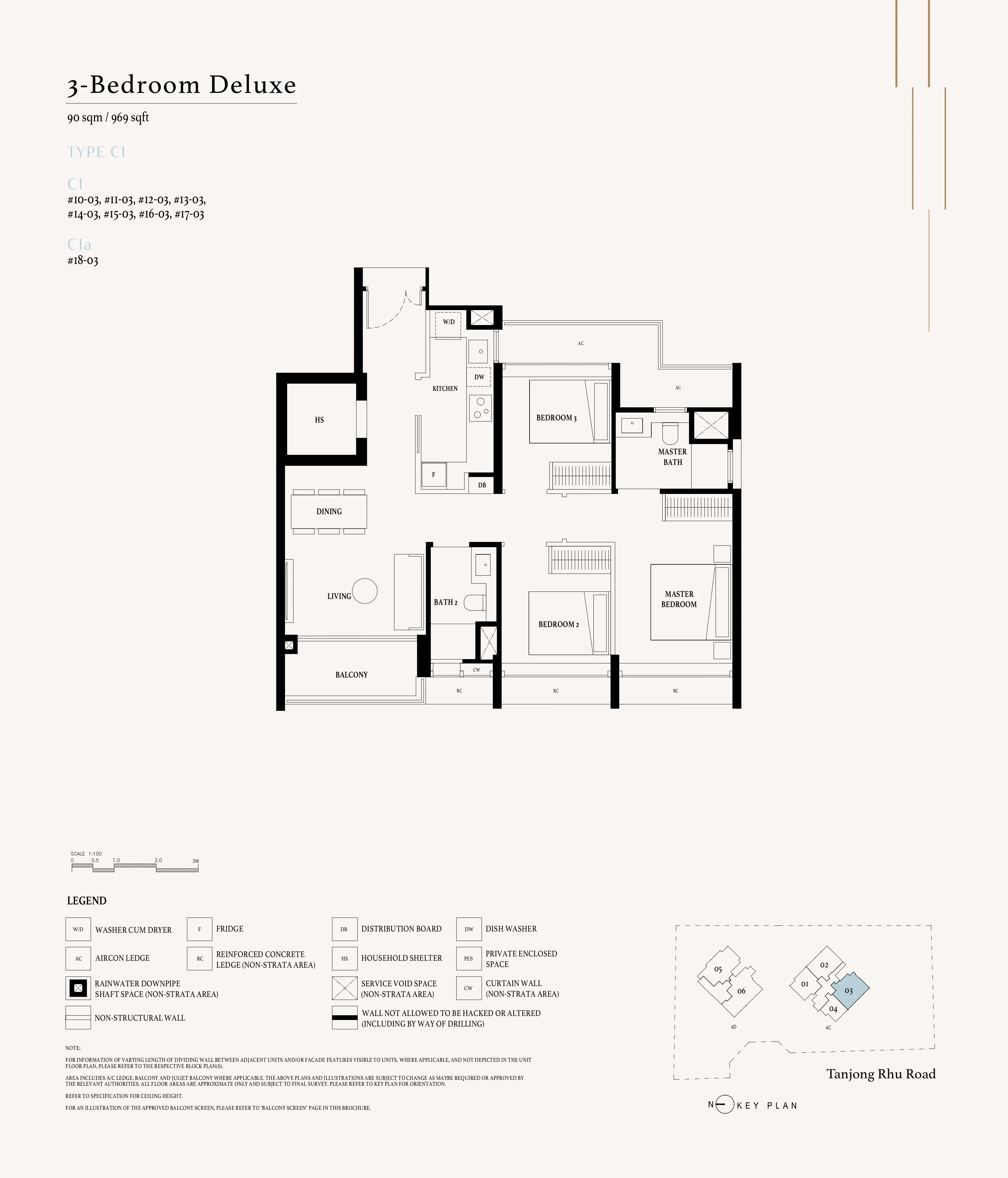 3BR Deluxe C1 Floor Plan