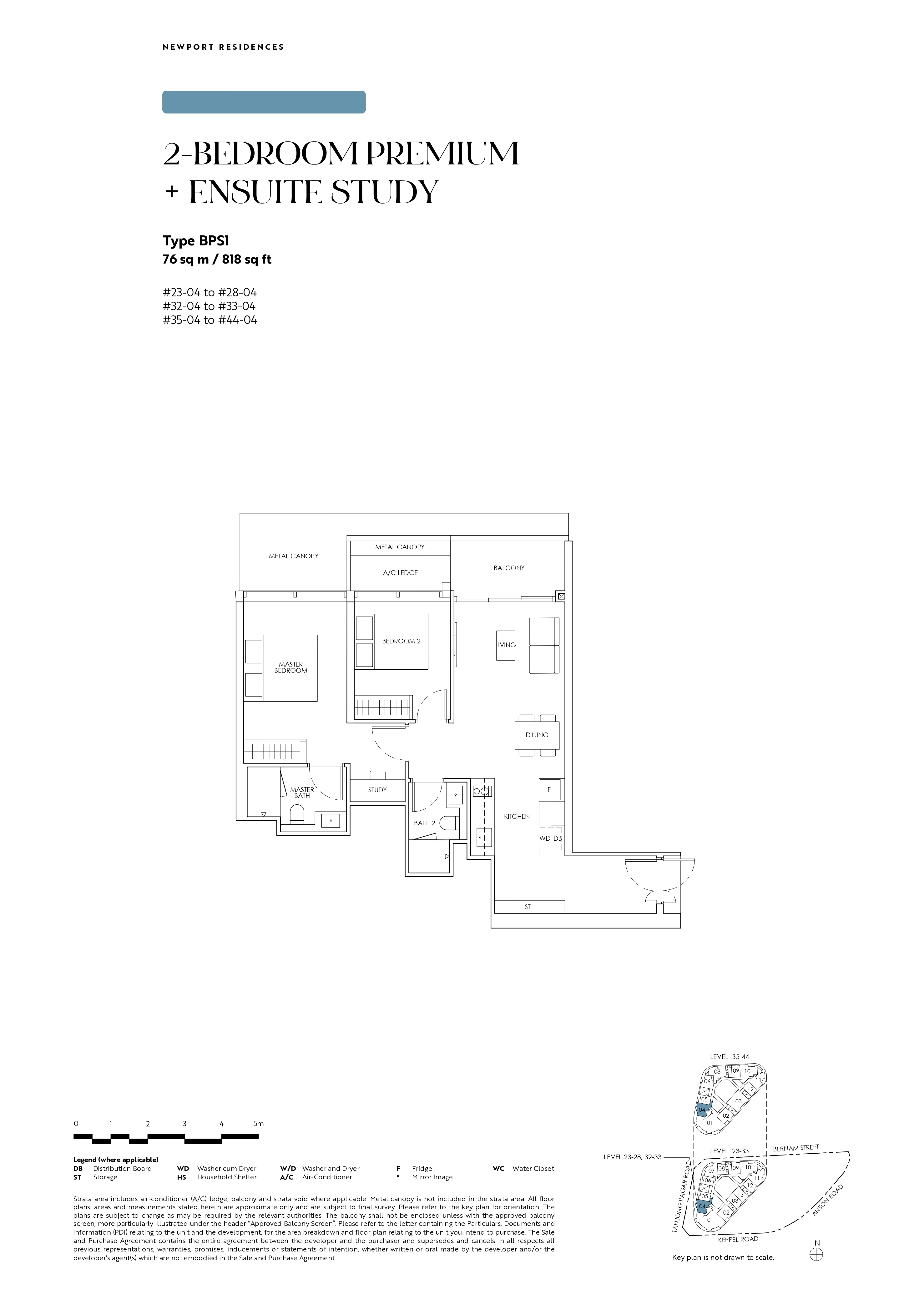 Newport Residences 2-Bedroom Premium Plus Study Type BPS1 - 926 sqft