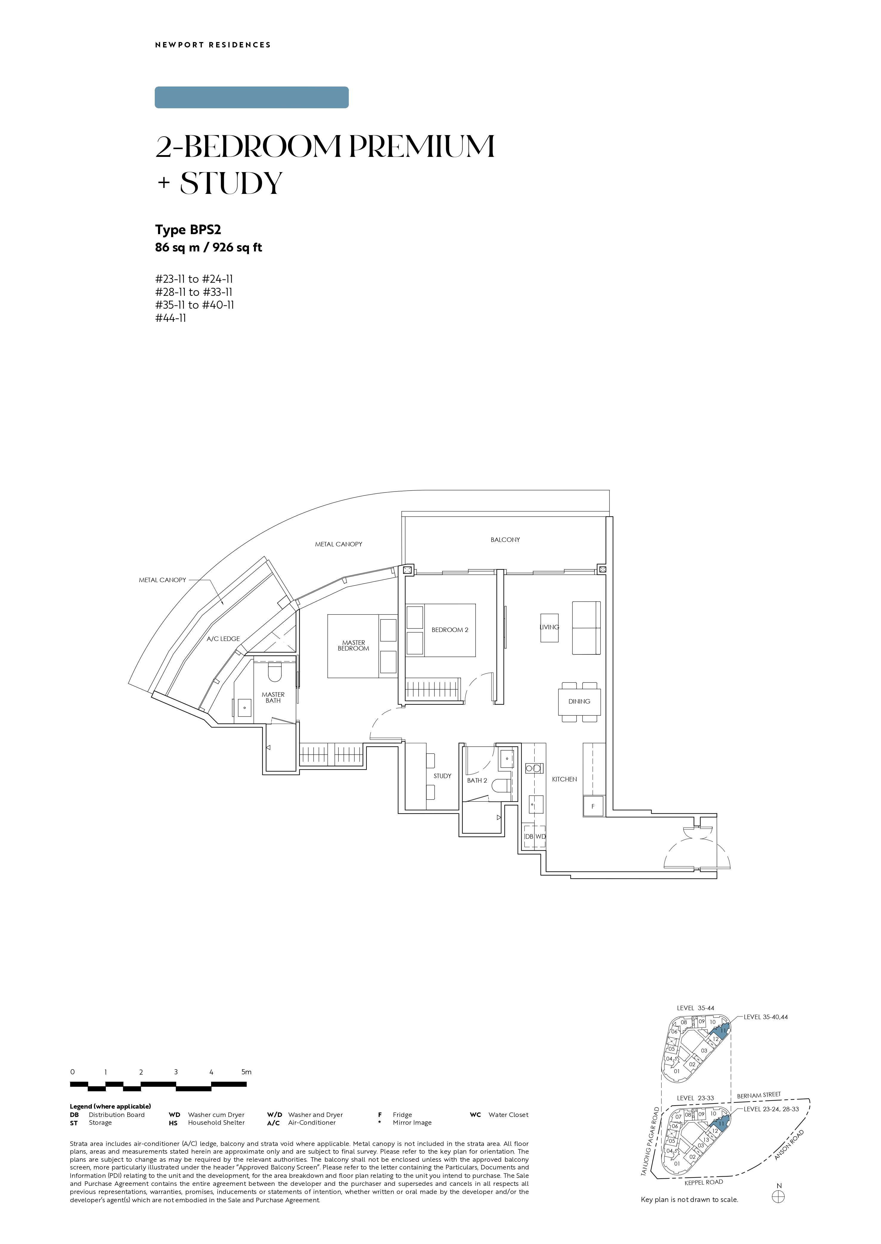 Newport Residences 2-Bedroom Premium Plus Study Type BPS2 - 926 sqft